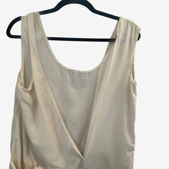 ANNARITA N Women Italian Dress Sleeveless Scoop Neck V Back Sz 6 Ivory 75-20 - Picture 5 of 16